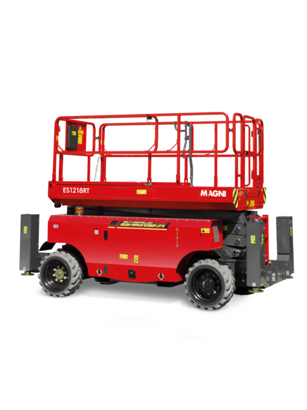 MAGNI ES1218RT Elektro-Scherenarbeitsbühne geländegängig – 12,0 mtr.