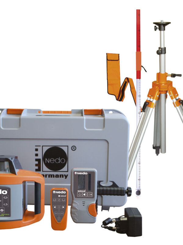 NEDO SIRIUS 1 HV “green” im Set mit Stativ und Flexilatte –  Rotationslaser horizontal & vertikal