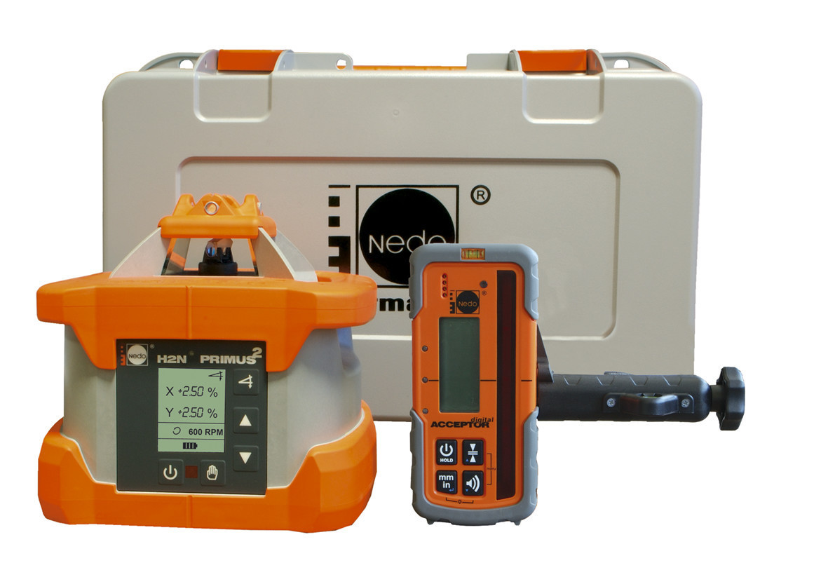 NEDO PRIMUS 2 H2N+ mit Acceptor Digital – Rotations- / Neigungslaser horizontal