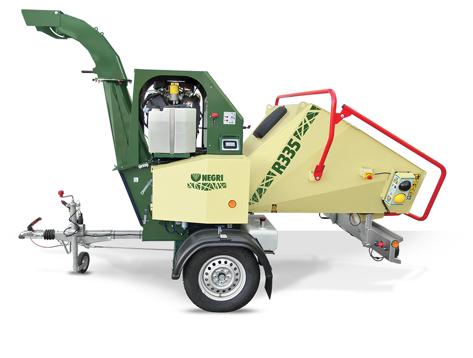 NEGRI Biohäcksler R335 / Benzin-Häcksler mit Straßenfahrwerk