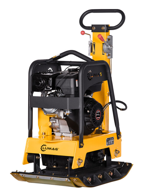 LUMAG RP-160HPC – Rüttelplatte reversierbar mit 160 kg inkl. Transportfahrwerk und Gummimatte